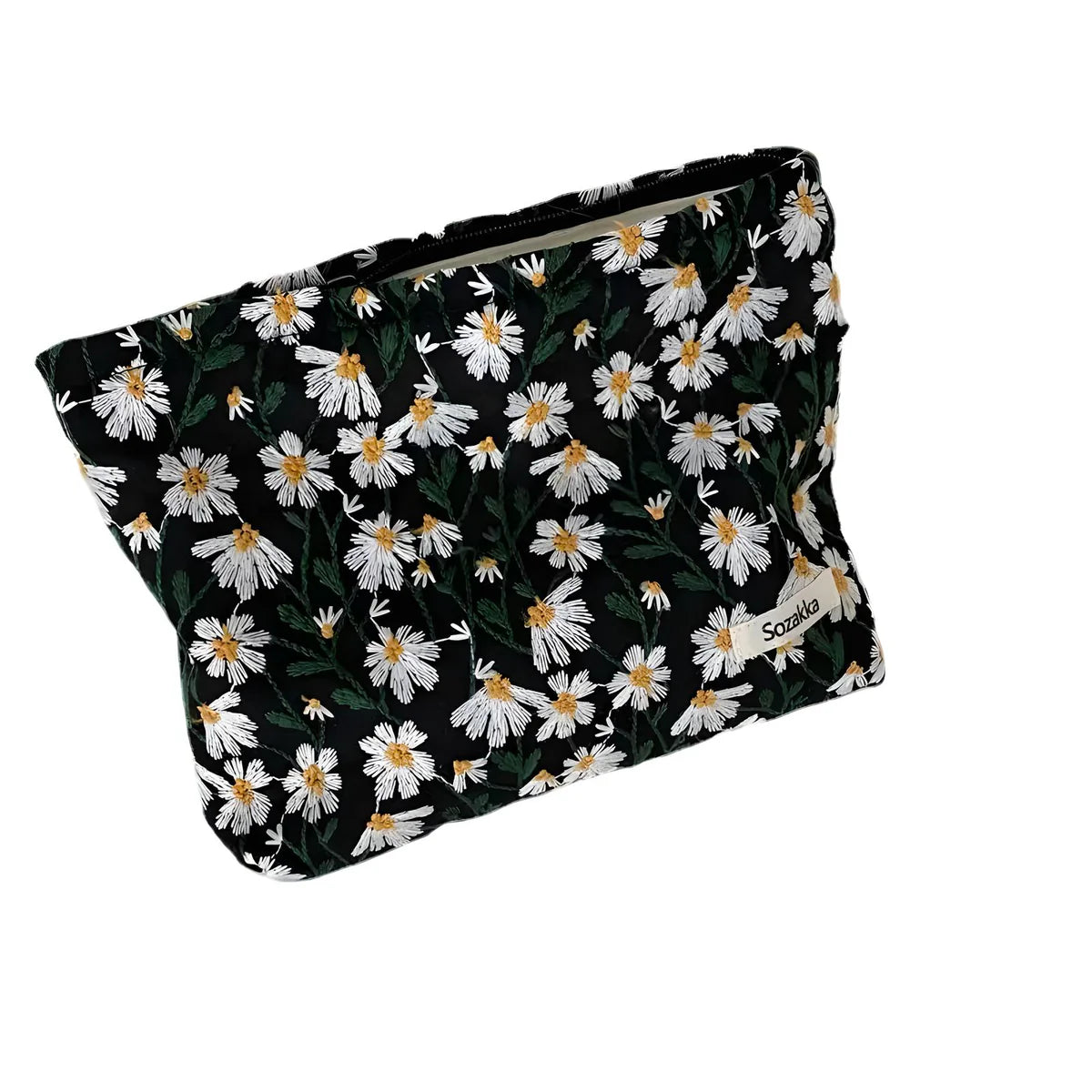 Andrea | Flower Embroidered Makeup Bag - Simplify Hub