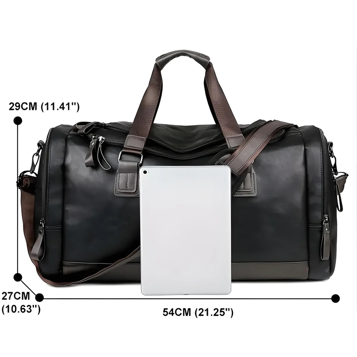 Classy Men’s Leather Duffle Bag - Simplify Hub