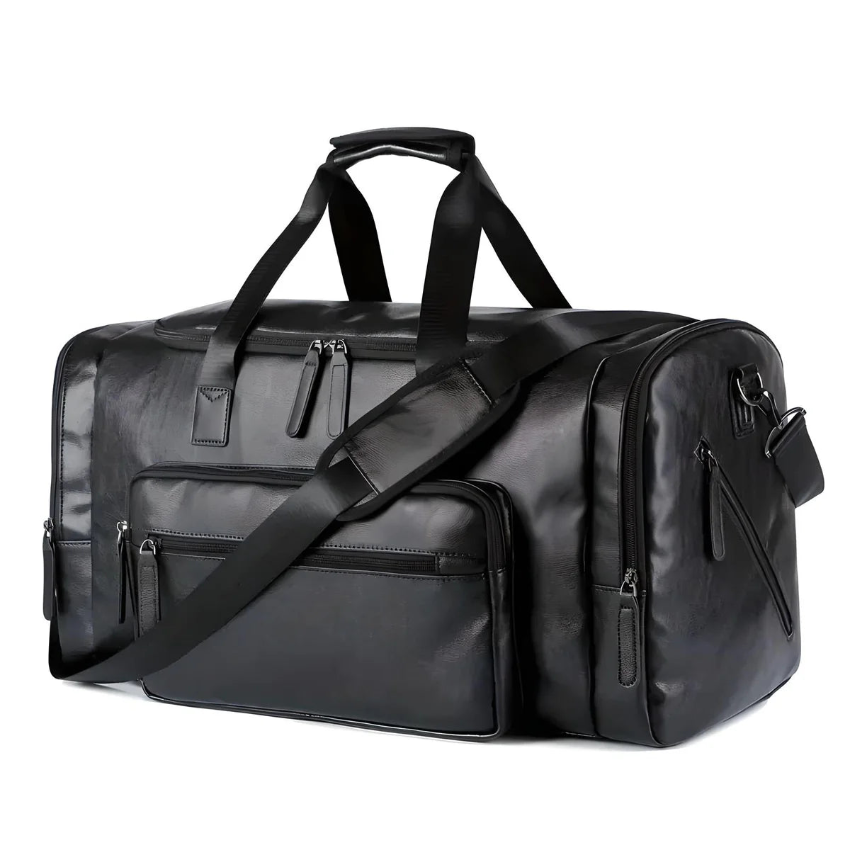 Classy Men’s Leather Duffle Bag - Simplify Hub