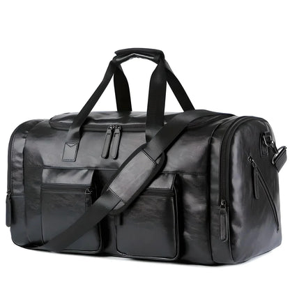 Classy Men’s Leather Duffle Bag - Simplify Hub