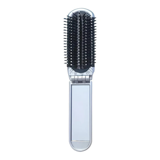 Foldable Hair Brush with Mirror - Simplify Hub