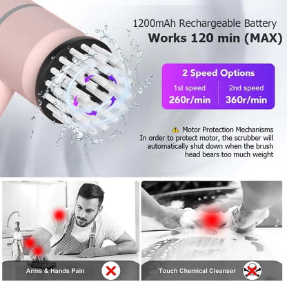 Electric Cleaning Brush – 360° Rotating Power Scrubber