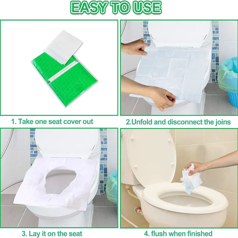 Flushable Travel Toilet Seat Covers | 50 Pack - Simplify Hub