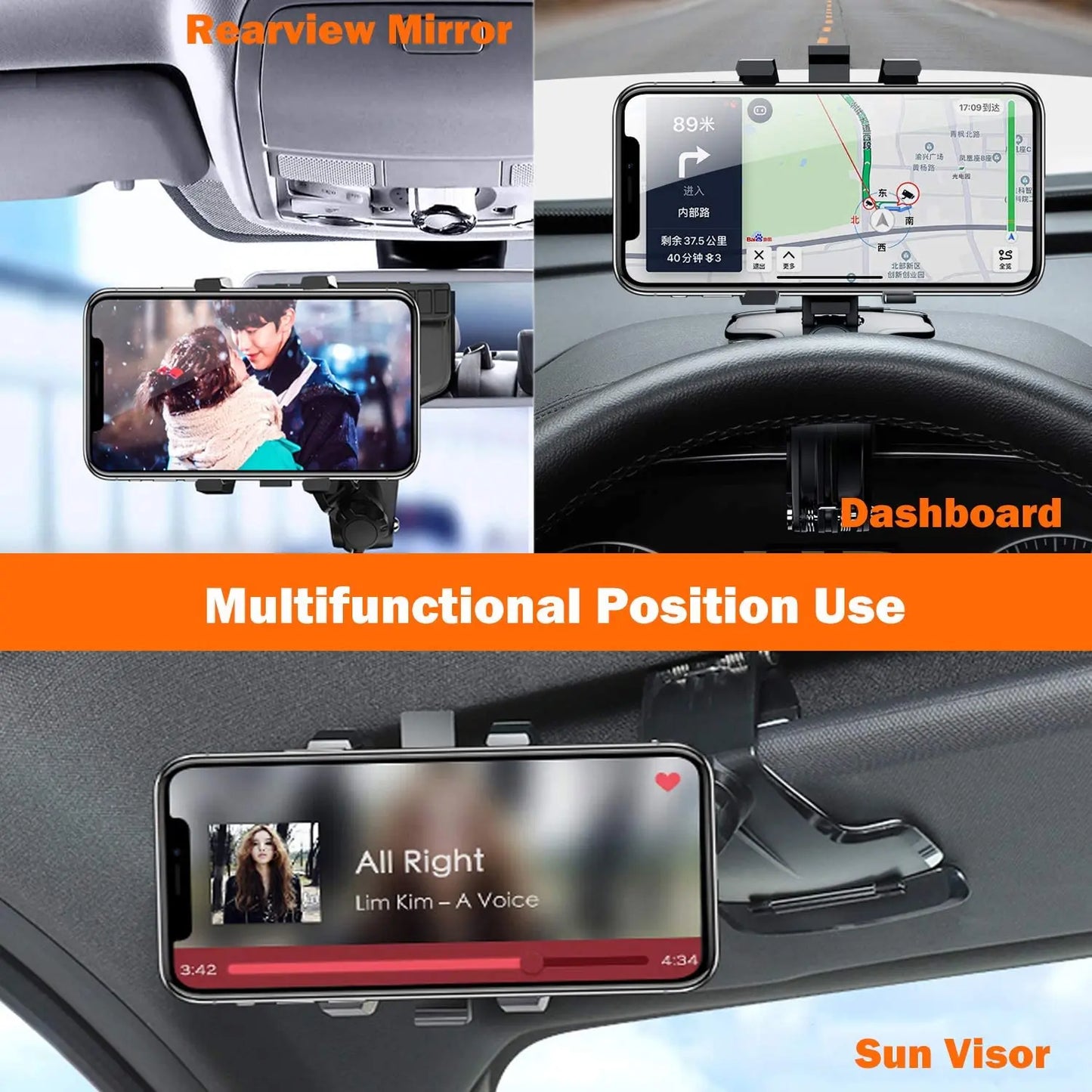 1080 Degree  Phone Mount for Car Dashboard